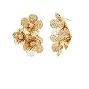 Hammered & Cluster Flower Earrings